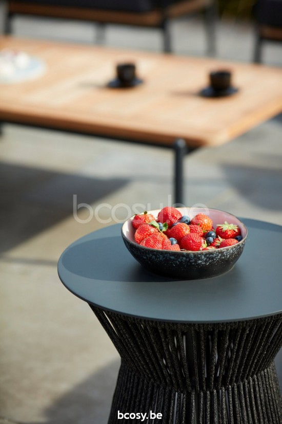 Diphano Omer bijzettafel B (42xR) Aluminium Lava Frame touw Grafiet 5mm.