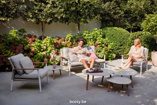 Diphano Ray garden outdoor coffee tables S 100xR (33,5h) Natural Teak.