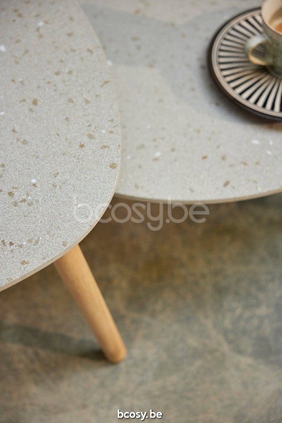 Diphano Ray garden outdoor coffee tables A 60xR (28,5h) Natural Teak.