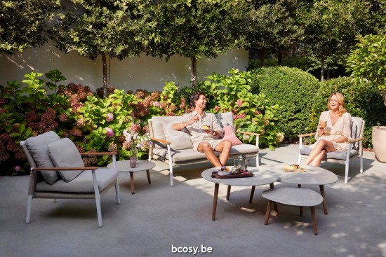 Diphano Ray garden outdoor coffee tables S 100xR (33,5h) Natural Teak.