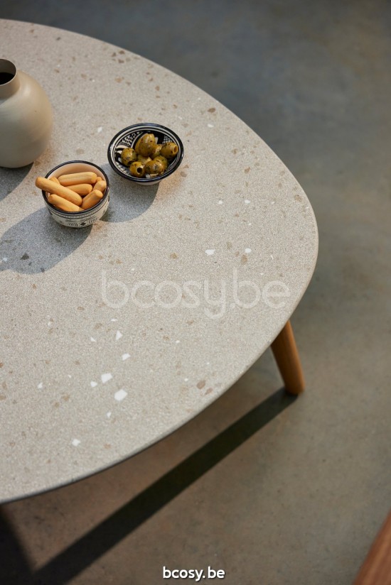 Diphano Ray garden outdoor coffee tables S 100xR (33,5h) Natural Teak.