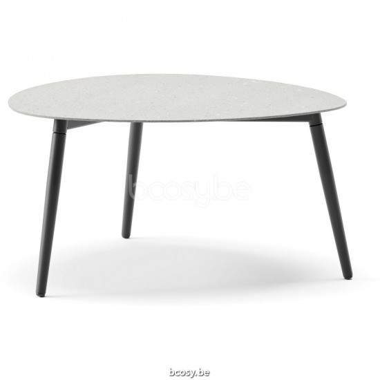 Diphano Ray table basse bio S 80xR (35,5h) Cadre Aluminium Lava Dessus Céramique Fossile 9 mm imposé.