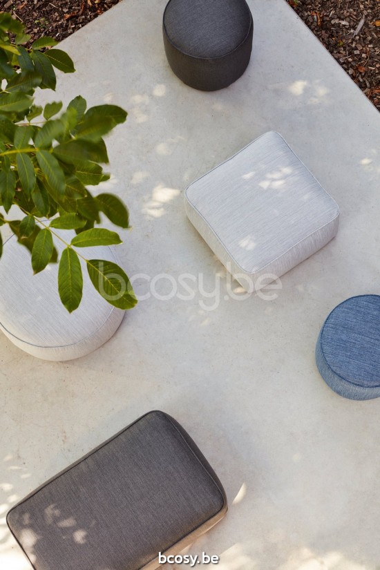 Diphano Easy-Fit round pouf 70xR Weatherproof Seagull Fabric.