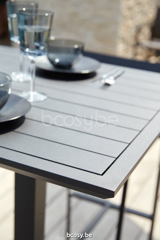 Diphano Metris tuinbistrotafels voor terras in aluminium D (72x72) Aluminium Lava.