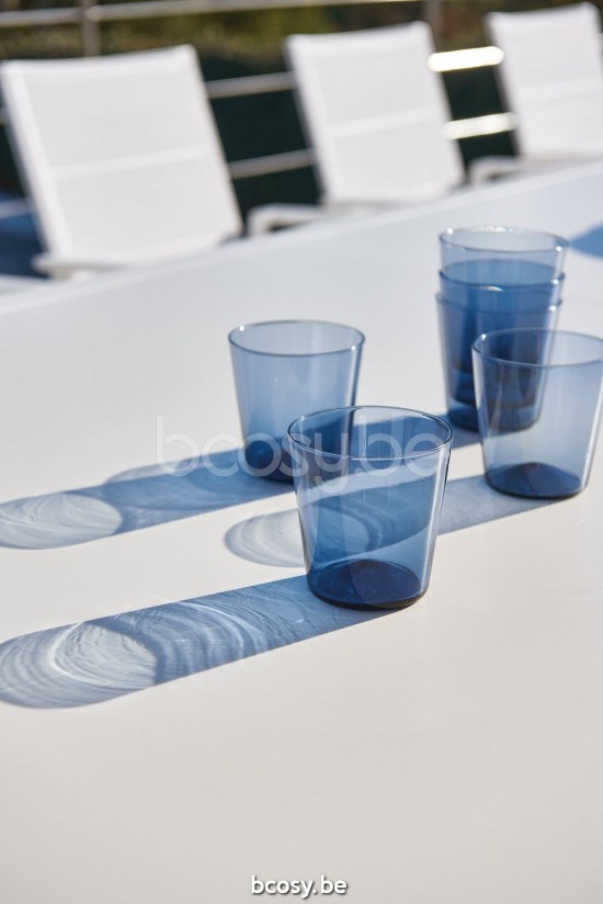 Diphano Selecta tuintafel 226x90 Aluminium Wit Frame Tafelblad keramisch wit 6 mm ingelegd.