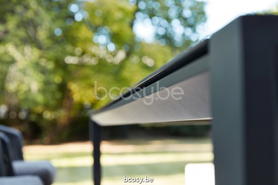 Diphano Selecta table de jardin 226x90 Cadre Aluminium Lava Dessus Céramique noir 6 mm incrusté.