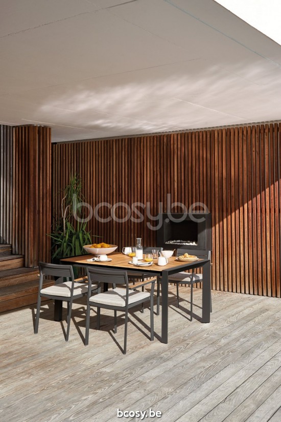 Diphano Alexa extendable garden outdoor dining tables 160-220x96 PCA Lava.