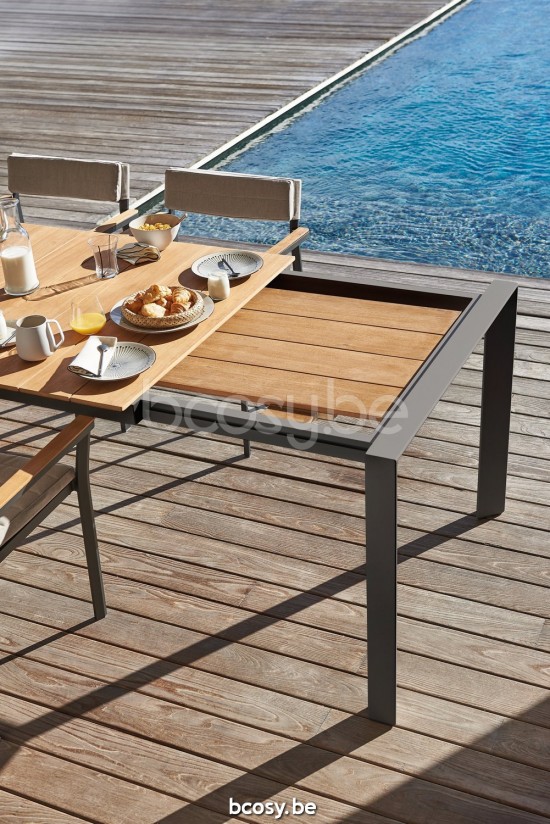 Diphano Alexa extendable garden outdoor dining tables 220-280x96 PCA Lava.