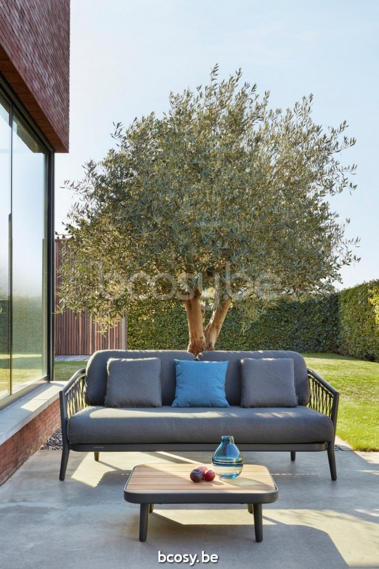 Diphano Diamond Modular table basse A teck (68x68) Cadre Aluminium Lava Dessus Teck naturel.