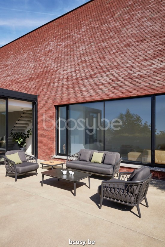 Diphano Diamond table basse S céramique (112x72) Cadre Aluminium Lava Dessus Céramique noir charbon 6 mm imposé.