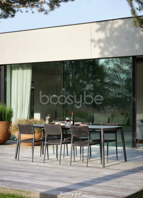 Diphano Icon table de jardin 226x104 Cadre Aluminium Lava Dessus Céramique noir charbon 6 mm imposé.