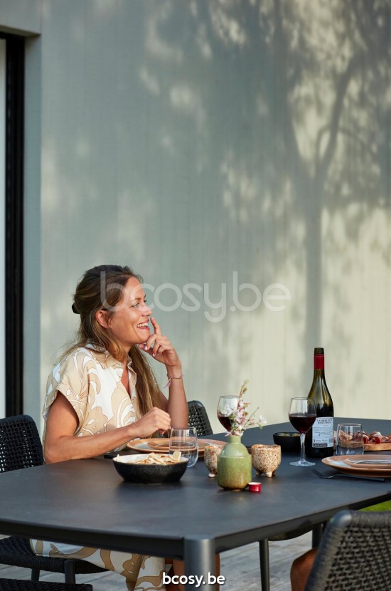 Diphano Icon table de jardin 226x104 Cadre Aluminium Lava Dessus Céramique noir charbon 6 mm imposé.