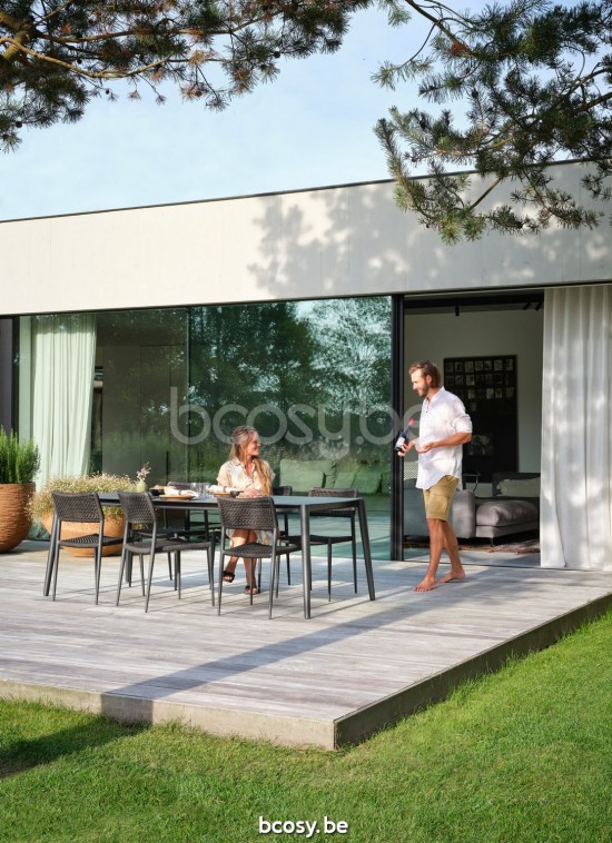 Diphano Icon table de jardin 292x104 Cadre Aluminium Lava Dessus Céramique noir charbon 6 mm imposé.