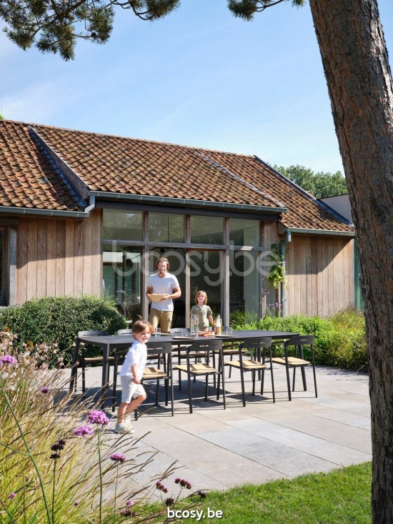 Diphano Icon dining table 292x104 Aluminium Lava Frame Top Ceramic Coal Black 6 mm Lay-On.