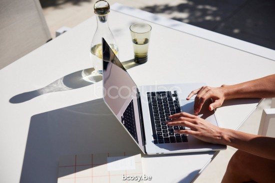 Diphano Selecta table de jardin 160x80 Cadre Aluminium blanc Dessus Céramique incrusté blanc 6 mm.