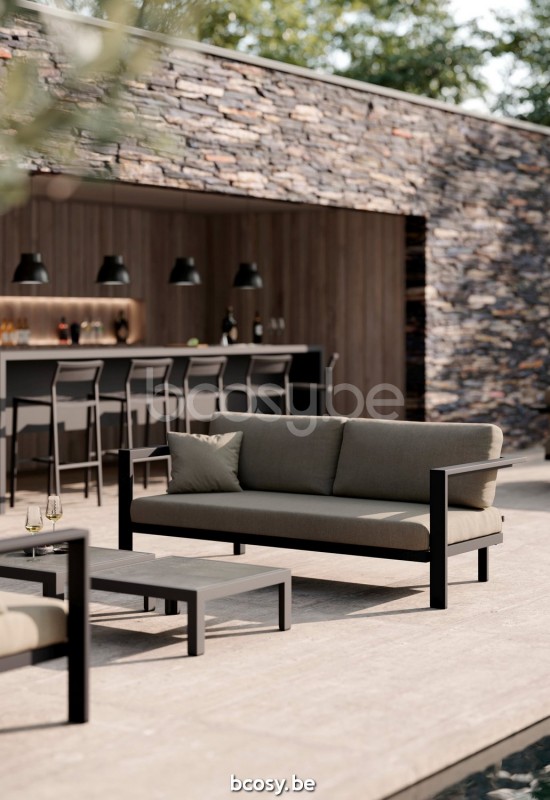 Diphano Cubic coffee table A (65x65) Aluminium Lava Frame Top Ceramic Graphite 9-11 mm Inlay.