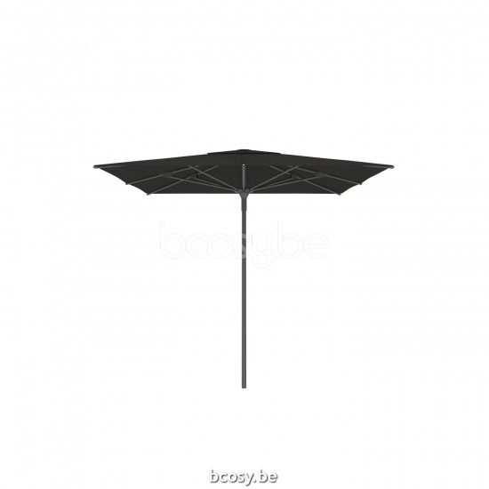 Jardinico AMALFI 250x250 Vierkante Middenstam Parasol 2,5x2,5 Mast Antraciet-charcoal Doek Black Classic-Acryl solids.