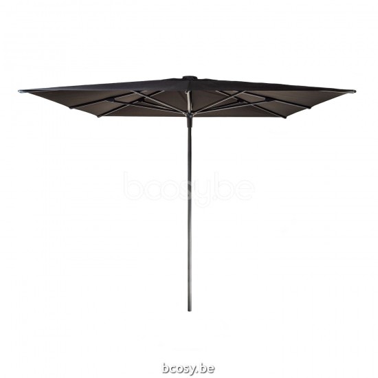 Jardinico AMALFI 250x250 Vierkante Middenstam Parasol 2,5x2,5 Mast Zwart Doek Black Classic-Acryl solids.