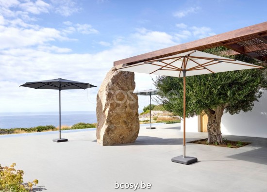 Jardinico AMALFI 300XR Round Central Pole Centerpost Parasol Umbrella Pole Mast Post Anthracite Powder Coated Aluminium| Canopy-fabrics Night Sunbrella.