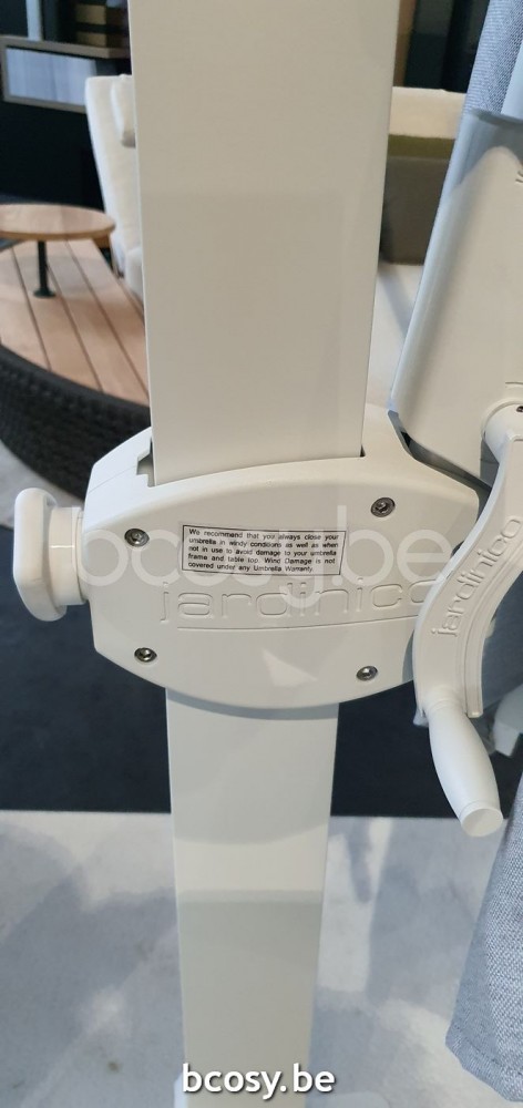 Jardinico ANTEGO 200x300 Rectangular Cantilever Parasol Pole White Canopy Gris Nature Classic-Acryl solids.