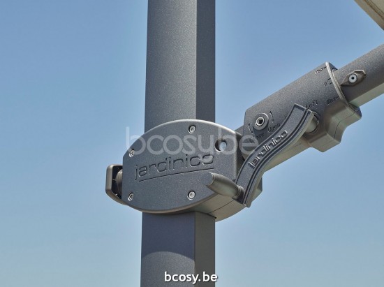 Jardinico ANTEGO 200x300 Parasol Deporté Mât Antracite Toile Gris Nature Classic-Acryl solids.