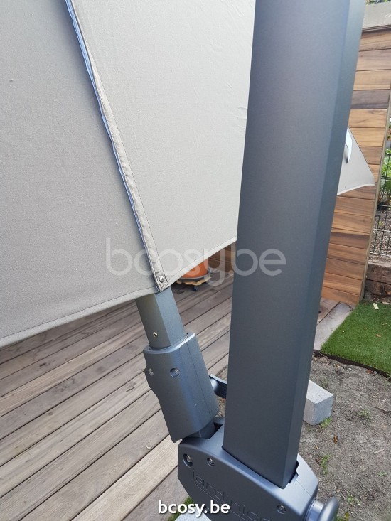 Jardinico ANTEGO 200x300 Rectangular Cantilever Parasol Pole Anthracite Canopy Gris Nature Classic-Acryl solids.