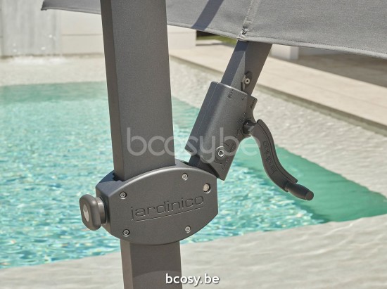 Jardinico ANTEGO 200x300 Rechteckiger Freiarmschirm Anthrazit Mast Stoff Gris Nature Classic-Acryl solids.