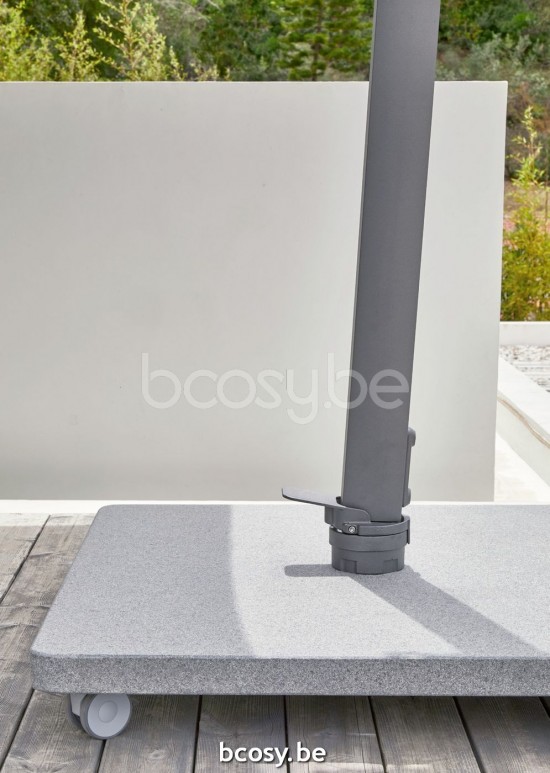 Jardinico ANTEGO 200x300 Rectangular Sidepost Cantilever Free Pole Mast Floating Parasol 2x3 Pole Mast Post Anthracite Powder Coated Aluminium| Canopy-fabrics Taupe Classic-Acryl solids.