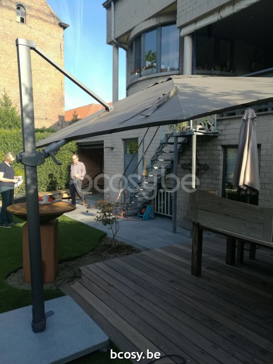  Jardinico ANTEGO 200x300 Rechteckiger Freiarmsonnenschirm Freiarmschirm 2x3 Sonnenschirmmast Anthrazit Pulverbeschichtetes Aluminium| Sonnenschirmbespannung-bezug-tuch-stoff Taupe Classic-Acryl solid.