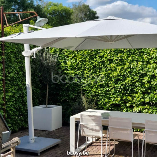 Jardinico ANTEGO 300x300 Parasol Deporté Mât Blanc Toile Cloud Sunbrella.