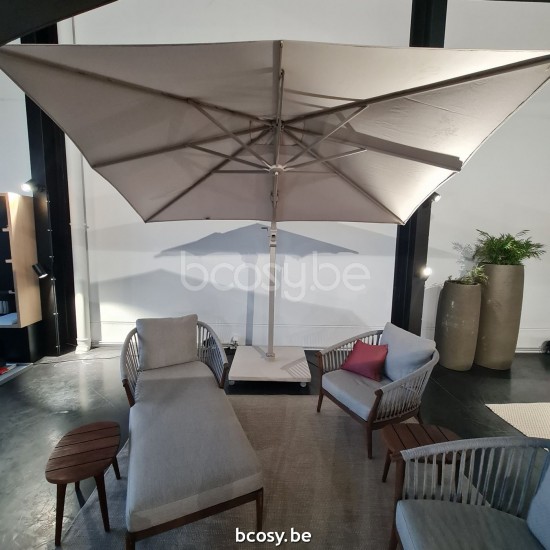 Jardinico ANTEGO 300x300 Square Cantilever Parasol Pole Linen Canopy Cloud Sunbrella.