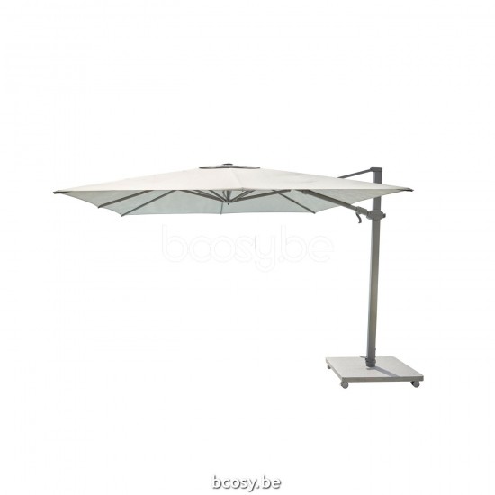 Jardinico ANTEGO 300x300 Vierkante Vrijhangende Parasol 3x3 Mast Antraciet-charcoal Doek Natural Classic-Acryl solids.