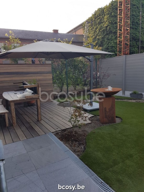  Jardinico ANTEGO 300x300 Quadratischer Freiarmsonnenschirm Freiarmschirm 3x3 Sonnenschirmmast Anthrazit Pulverbeschichtetes Aluminium| Sonnenschirmbespannung-bezug-tuch-stoff Taupe Classic-Acryl soli.