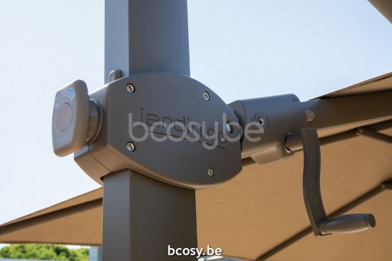 Jardinico ANTEGO 300x300 Square Cantilever Parasol Pole Black Canopy Natural Classic-Acryl solids.