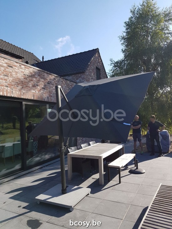 Jardinico ANTEGO 300x300 Square Cantilever Parasol Pole Black Canopy Black Classic-Acryl solids.