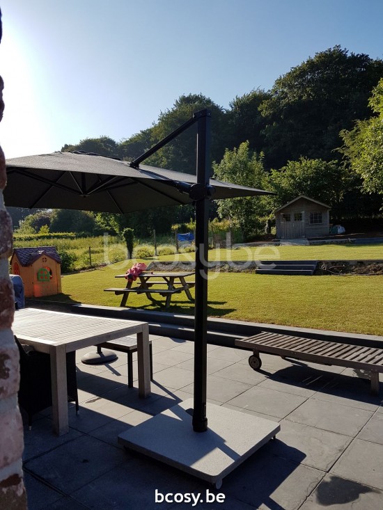  Jardinico ANTEGO 300x300 Quadratischer Freiarmsonnenschirm Freiarmschirm 3x3 Sonnenschirmmast Schwarz Matt Pulverbeschichtetes Aluminium| Sonnenschirmbespannung-bezug-tuch-stoff Taupe Classic-Acryl s.