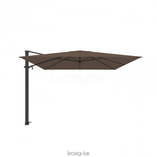Jardinico ANTEGO 300x300 Vierkante Vrijhangende Parasol 3x3 Mast Zwart Doek Taupe Classic-Acryl solids.