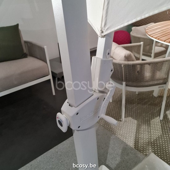 Jardinico ANTEGO 350XR Parasol Deporté Mât Blanc Toile Natural Classic-Acryl solids.