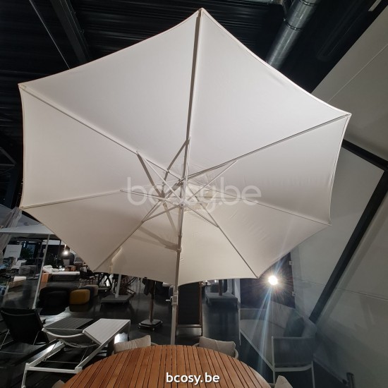 Jardinico ANTEGO 350XR Round Cantilever Parasol Pole White Canopy Natural Classic-Acryl solids.