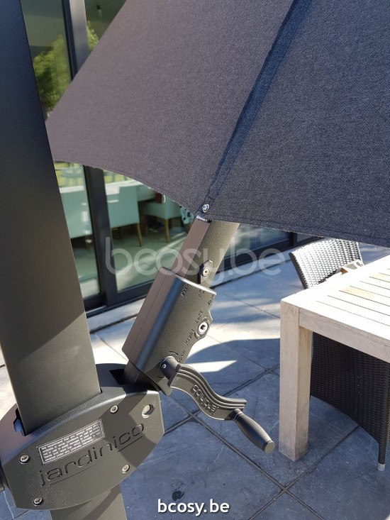 Jardinico ANTEGO 350XR Round Cantilever Parasol Pole Black Canopy Black Classic-Acryl solids.