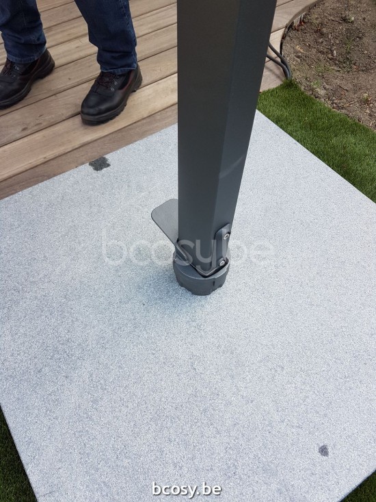  Jardinico ANTEGO Quadratischer Parasolfuss Sonnenschirmfuß 125 Kg Silk Grey Granite.