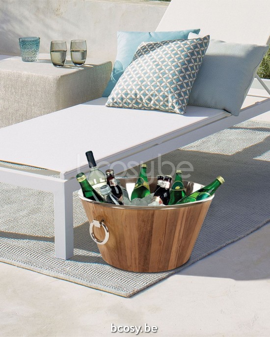 Jardinico ANTIBES Seau-à-glace-champagne Extérieur Rond Ø50 Teak.