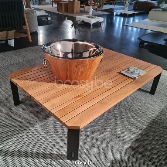  Jardinico ANTIBES Runder Garteneiskuebel Flaschenkühler Ø50 Teak.