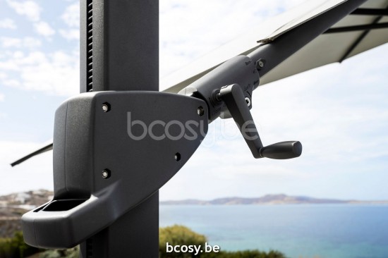 Jardinico AZORE 300x300 Parasol Deporté Mât Antracite Toile Night Solution dyed acrylic.