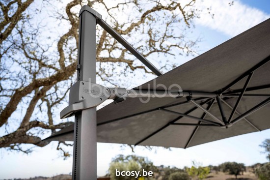 Jardinico AZORE 300x300 Quadratischer Freiarmschirm Anthrazit Mast Stoff Night Solution dyed acrylic.