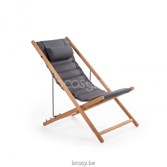 Jardinico BYBLOS Strandstoel Teak - Anthracite Textile.