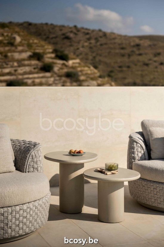 Jardinico COMO Organisch Organisch Nestbarer Beistelltisch Ø50x50 Mist EPS finished.