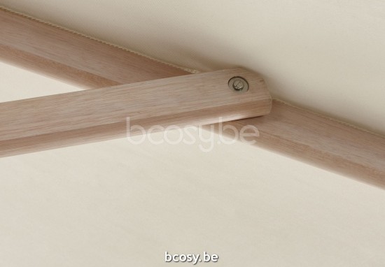 Jardinico CUBA 300x300 Parasol À Mât Central Mât Eucalyptus Toile Natural Classic-Acryl solids.