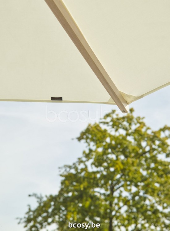 Jardinico CUBA 350XR Round Central Pole Centerpost Parasol Umbrella Ø3,5 Pole Mast Post Eucalyptus Wood| Canopy-fabrics Natural Classic-Acryl solids.