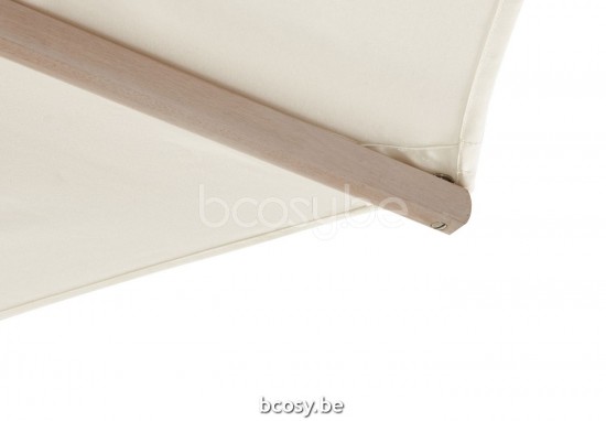 Jardinico CUBA 350XR Parasol Ombrelle Droit À Mât Central Rond Ø3,5 Mât Bois D'eucalyptus| Toile-tissu Natural Classic-Acryl solids.